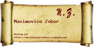 Maximovics Zobor névjegykártya